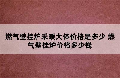 燃气壁挂炉采暖大体价格是多少 燃气壁挂炉价格多少钱